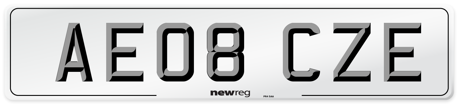 AE08 CZE Number Plate from New Reg